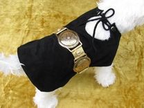 Peek-A-Boo Leather And Suede Dog Coat 3 small