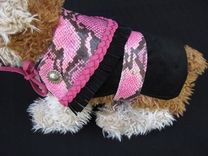 "Python" Trimmed Leather And Suede Dog Clothes 1 small
