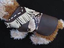 "Python" Trimmed Leather And Suede Dog Clothes 2 small