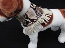 "Python" Trimmed Leather And Suede Dog Clothes 3 small