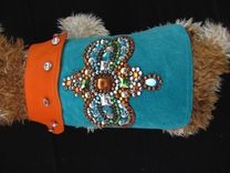 Butterfly Bling Leather Dog Coat 3 small