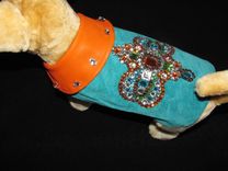 Butterfly Bling Leather Dog Coat 1 small