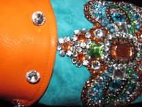 Butterfly Bling Leather Dog Coat 5 small