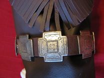 Western Distressed Silver Crosses Leather Dog Coat 3 small