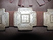 Western Distressed Silver Crosses Leather Dog Coat 5 small