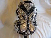 Silver Sequined Butterfly Dog Clothes 5 small