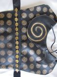 Metallic Spiral And Circles Black Leather Dog Coat 2 small