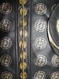 Metallic Spiral And Circles Black Leather Dog Coat 6 small