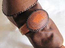 Western Tooled Leather Horse Head Buckle Dog Coat 3 small