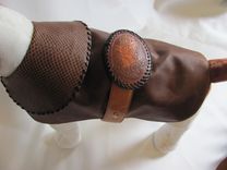 Western Tooled Leather Horse Head Buckle Dog Coat 5 small