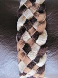 Brown Leather Dog Clothes With Genuine Rabbit Collar & Braided Belt 2 small