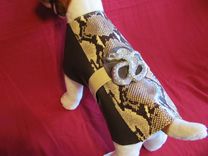 Python Belted "Python" And Leather Dog Coat. 2 small