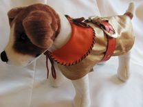 Antique Butterfly Trimmed Metallic Leather Dog Coat 4 small