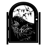 Decorative Steel Gate - Japanese Water Garden - Japanese Watercolor Gate - Custom Garden Gate 3 small