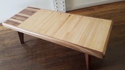 Mid Century Reclaimed Bowling Alley And Walnut Coffee Table 1 small