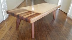 Mid Century Reclaimed Bowling Alley And Walnut Coffee Table 2 small