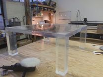 Lucite Coffee Table In The Parsons Style 1 small
