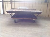 Reclaimed Wood Coffee Table On Casters 1 small