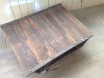 Reclaimed Wood Coffee Table On Casters 3 small