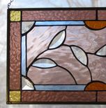 Deco Leaves Rose Glass Window Panel 4 small