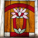 Art Deco Lily Stained Glass Window 2 small