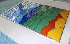 Ocean And Seagull Stained Glass Window 3 small