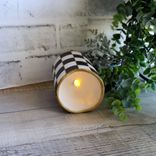 Black And White Checked Candle Vintage Checks Battery Candle Led Buffalo Checks 3 small