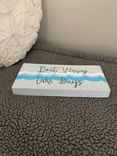 Boat Waves Lake Days Wood Sign 3 small