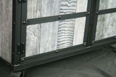 Reclaimed Wood Liquor Cabinet/Bar Cart. Steel. White Washed Wood. Vintage Industrial. 3 small