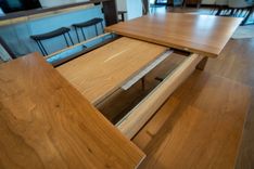 Cherry Center Extension Table With Wooden Legs 2 small