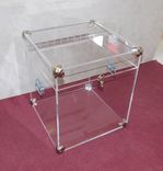 Acrylic End Table With Opening Top And Trunk Hardware - Hand Crafted, Custom Made 1 small