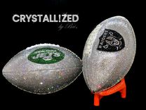 Oakland Raiders Crystallized Football Game Size Nfl Bling Genuine European Crystals Bedazzled 4 small