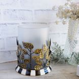 Vintage Checked Candle Holder Black White Checks Candleholder With Glass Globe 3 small