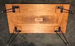 Solid Cherry Coffee Table With Burl Inlay And Harpin Legs 4 small