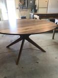 Mid Century Walnut Round Dining Table 2 small