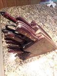 Rustic Walnut And Maple Knife Block 6 small