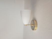 Straight Arm Wall Sconce - Matte White And Gold Sconce - Modern Lighting Ing 6 small
