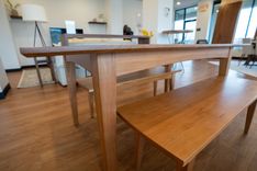 Cherry Center Extension Table With Wooden Legs 5 small