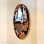 Eye-Catching Round Cherry Burl Wall Mirror - 28.5” 6 small