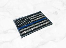 Thin Blue Line Crystallized Police Flag 3d Emblem Car Home Bling Genuine European Crystals Bedazzled 1 small
