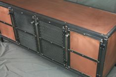 Industrial Copper Sideboard, Buffet, Media Console - Vintage Entertainment Center. Tv Stand 2 small