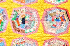 Vintage Handmade Cobweb Patchwork Hand Pieced Quilt 5 small