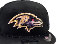 Baltimore Ravens Nfl Crystallized Snapback Baseball Cap Genuine European Crystals Bedazzled 2 small