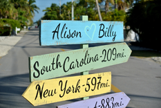 Wood Destination Signage Wedding Gift Idea. Directional Arrows Sign Post 4 small