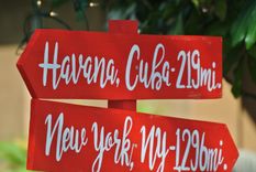 Christmas Family Gift, Rustic Directional Sign, Mileage Destination Sign Post. Couples Gift. 4 small