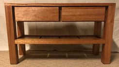 Bench Or Accent Table With Drawers And Shelf Made From Solid Mahogany 2 small