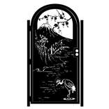 Decorative Steel Gate - Japanese Water Garden - Japanese Watercolor Gate - Custom Garden Gate 2 small