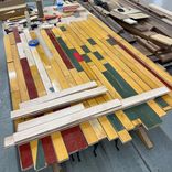Reclaimed Gym Floor Coffee Table 4 small