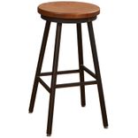 Reclaimed Barnboard Oak & Custom Raw Steel Bar Stools 4 small