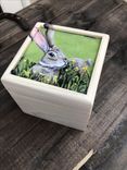 Handpainted Thoughtful Bunny Small Box 1 small
